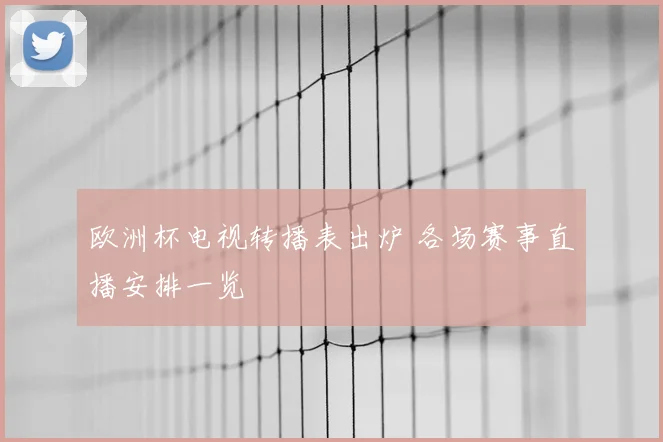 欧洲杯电视转播表出炉 各场赛事直播安排一览