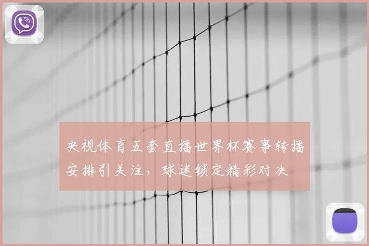 央视体育五套直播世界杯赛事转播安排引关注，球迷锁定精彩对决